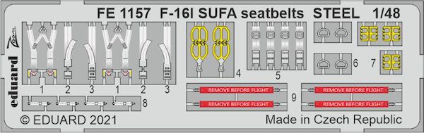 Detailset F16I SUFA Seatbelts (Kinetic) FE1157