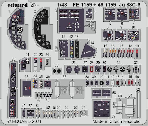 Detailset Junkers Ju88C-6 Interior (ICM) FE1159