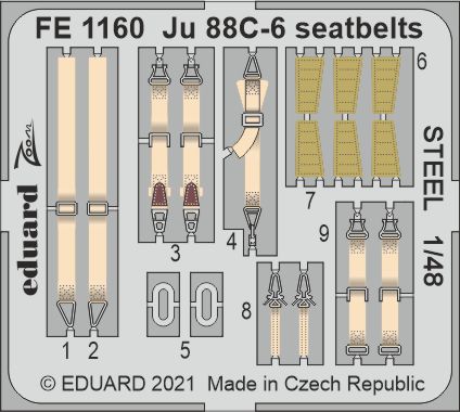 Detailset Junkers Ju88C-6 Seatbelts (ICM) FE1160