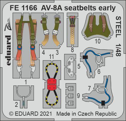 Detailset AV8B Harrier Seatbelts - Early- (Kinetic) FE1166