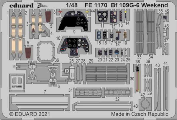 Detailset Messerschmitt BF109G-6 - Weekend- (Eduard)  FE1170