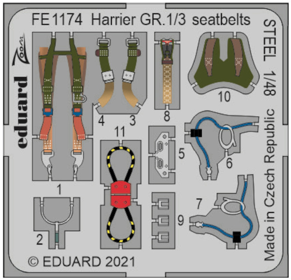 Detailset Harrier GR3 Seatbelts (Kinetic)  FE1174