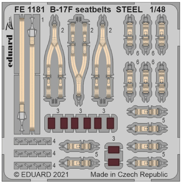 Detailset Boeing B17F Flying Fortress Seatbelts (Hong kong Models)  FE1181