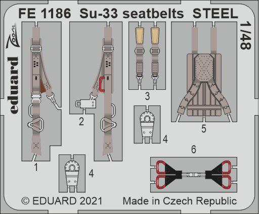 Detailset Sukhoi Su33 Flanker Seatbelts (Minibase) FE1186