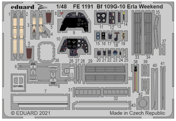 Detailset Messerschmitt BF109G-10 ERLA (Eduard Weekend)  FE1191