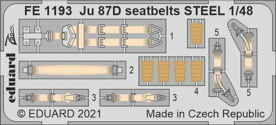 Detailset Junkers Ju87D Stuka Seatbelts (Hasegawa/Hobby 2000) FE1193