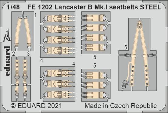 Detailset Lancaster B MK1 Seatbelts - steel (Hong Kong Models) FE1202