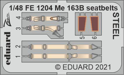 Detailset Messerschmitt Me163B Komet seatbelts (Gaspatch) FE1204