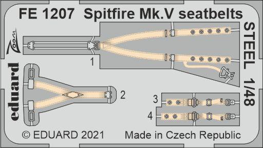 Detailset Spitfire MKV Seatbelts (Eduard/Special hobby)  FE1207