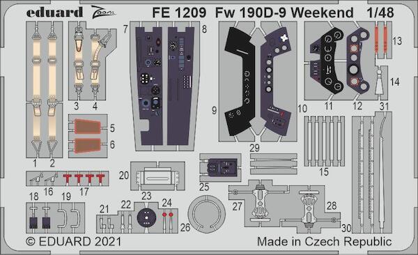 Detailset Focke Wulf FW190D-9 Weekend  (Eduard)  FE1209