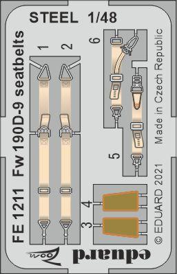 Detailset Focke Wulf FW190D-9 Seatbelts (Eduard) FE1211