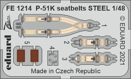 Detailset P51K Mustang Seatbelts (Eduard)  FE1214
