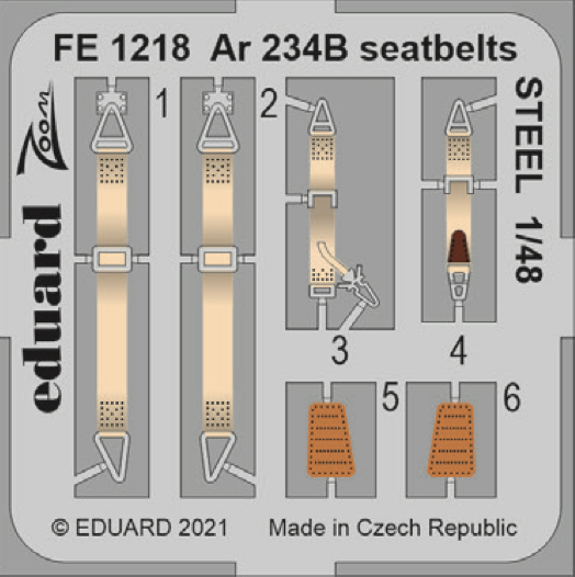 Detailset Arado AR234B Seatbelts (Hasegawa/Hobby 2000) FE1218
