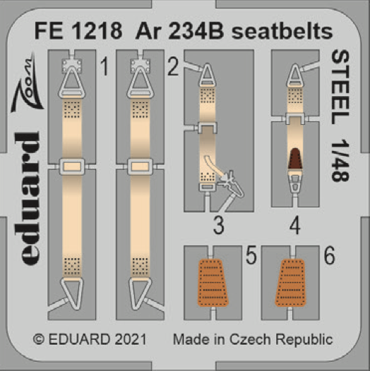 Detailset Arado AR234B Seatbelts (Hasegawa/Hobby 2000)  FE1218
