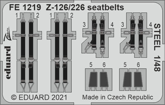 Detailset Zlin Z-126/226 Trener Seatbelts (Eduard)  FE1219