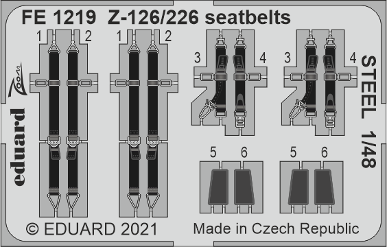Detailset Zlin Z-126/226 Trener Seatbelts (Eduard) FE1219
