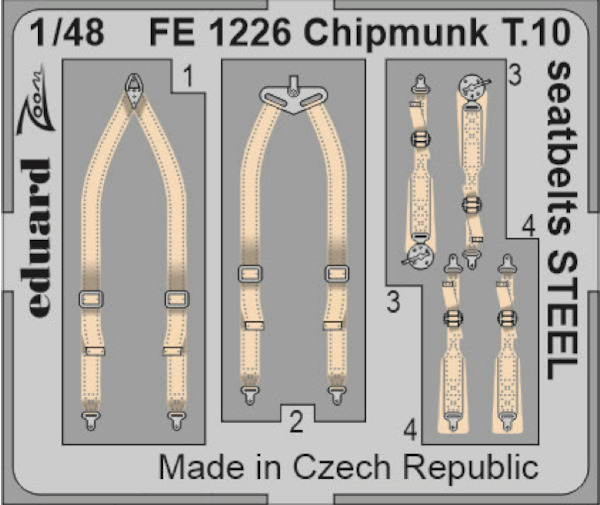 Detailset Chipmunk T10 Seatbelts (Airfix) FE1226