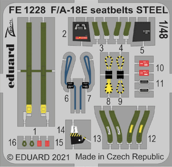 Detailset F/A18E Super Hornet Seatbelts (Hobby Boss) FE1228