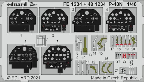 Detailset Curtiss P40N Warhawk (Academy/Accurate/Italeri) FE1234