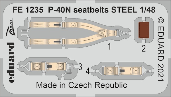 Detailset Curtiss P40N Warhawk  Seatbelts (Academy/Accurate/Italeri)  FE1235