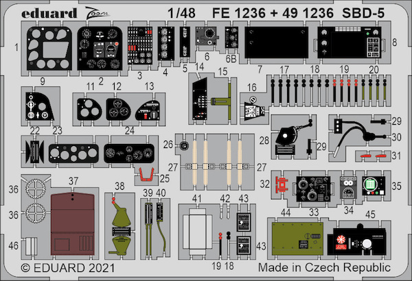 Detailset Douglas SBD-5 Dauntless Interior (Revell/Academy/Accurate/Italeri)  FE1236