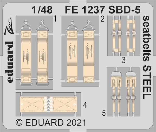 Detailset Douglas SBD-5 Dauntless Seatbelts (Revell/Academy/Accurate/Italeri) FE1237