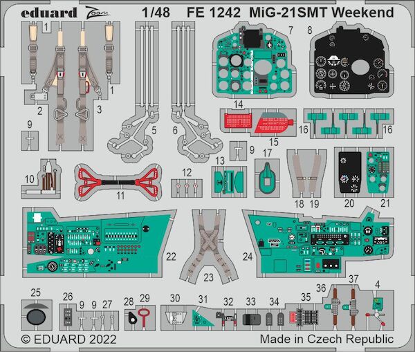 Detailset Mikoyan MiG21SMT Fishbed (Eduard Weekend)  FE1242