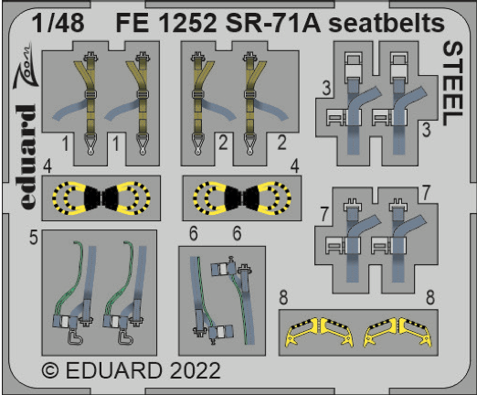 Detailset Lockheed SR71A Blackbird Seatbelts (Revell) FE1252