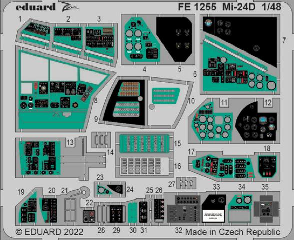 Detailset Mil Mi24D Hind Interior (Trumpeter)  FE1255