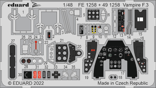 Detailset Vampire F3 Interior Airfix)  FE1258