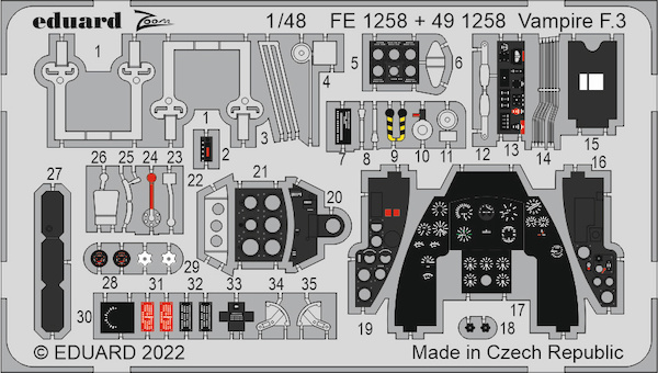 Detailset Vampire F3 Interior Airfix) FE1258