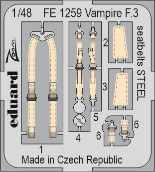 Detailset Vampire F3 Seatbelts Airfix) FE1259