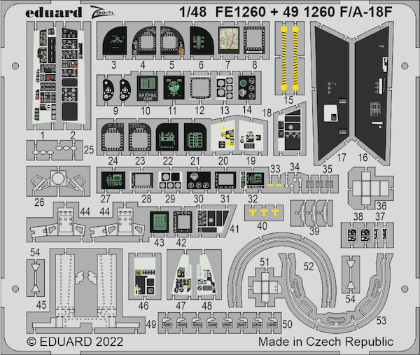 Detailset F/A18F Super Hornet Interior Hobby Boss) FE1260