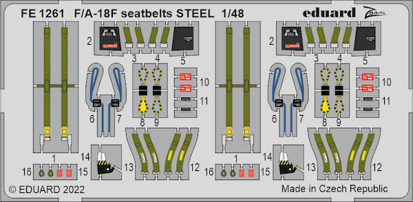 Detailset F/A18F Super Hornet Seatbelts (Hobby Boss) FE1261
