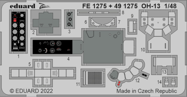 Detailset OH13 Sioux Interior  (Italeri)  FE1275