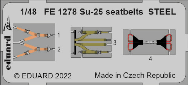 Detailset Sukhoi Su25 Frogfoot Seatbelts (Zvezda) FE1278