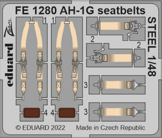 Detailset Bell AH1G Cobra Seatbelts (Special Hobby) FE1280