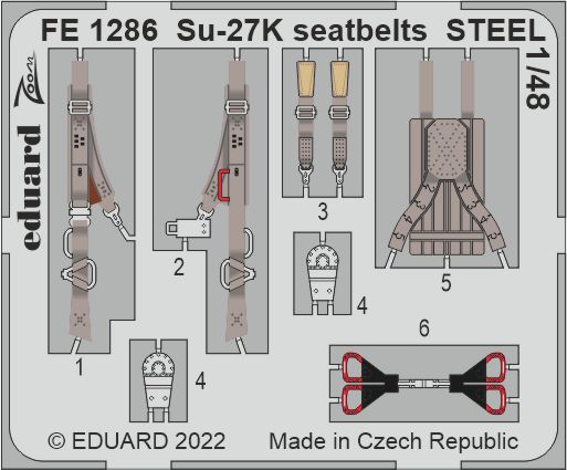 Detailset Sukhoi Su27K Sea Flanker Seatbelts (Minibase)  FE1286