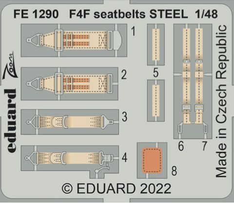 Detailset Grumman F4F-3 Wildcat Seatbelts (Eduard) FE1290
