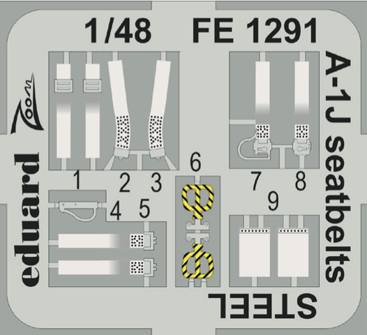 Detailset A1J Skyraider Seatbelts (Tamiya) FE1291