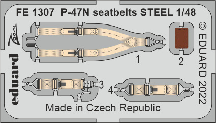 Detailset Republic P47N Thunderbolt Seatbelts (Academy) FE1307