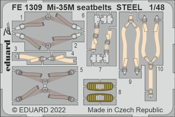 Detailset Mil Mi35M Hind Seatbelts (Zvezda) FE1309