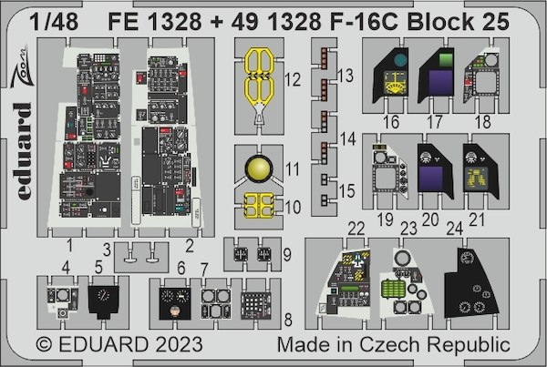 Detailset F16C Fighting Falcon Block 25 Interior (Kinetic) FE1328