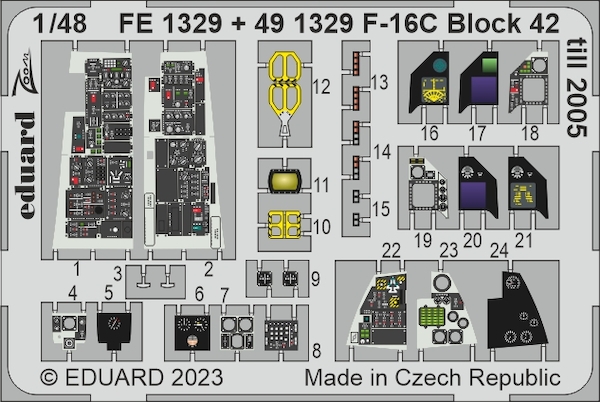 Detailset F16C Fighting Falcon Block 42 till 2005 Interior (Kinetic) FE1329