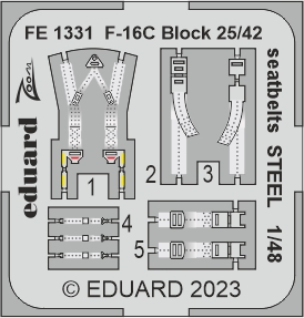 Detailset F16C Fighting Falcon Block 25/42 Seatbelts (Kinetic) FE1331