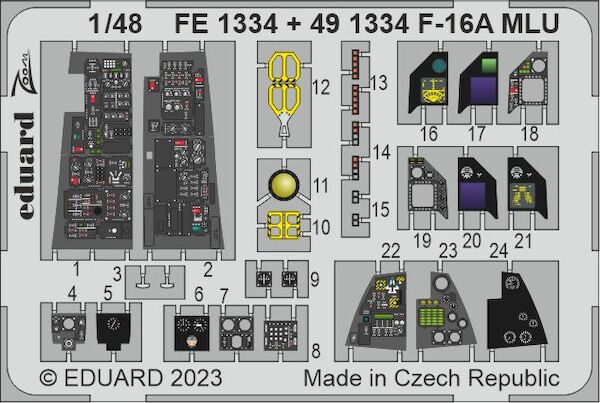 Detailset F16A MLU Fighting Falcon interior (Kinetic)  FE1334