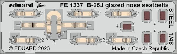 Detailset B25J Glass Nose Mitchell Seatbelts (Hong Kong Models) FE1337