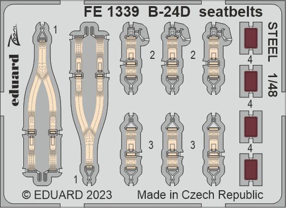 Detailset B24D Liberator Seatbelts (Revell/Monogram) FE1339