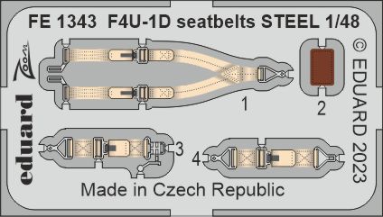 Detailset Vought F4U-1D Corsair Seatbelts (Hobby Boss)  FE1343