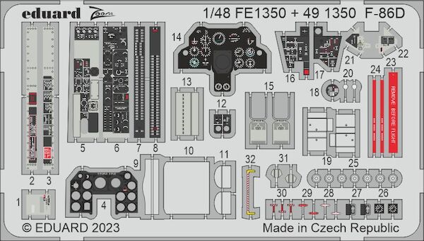 Detailset F86D Sabredog Interior (Revell)  FE1350